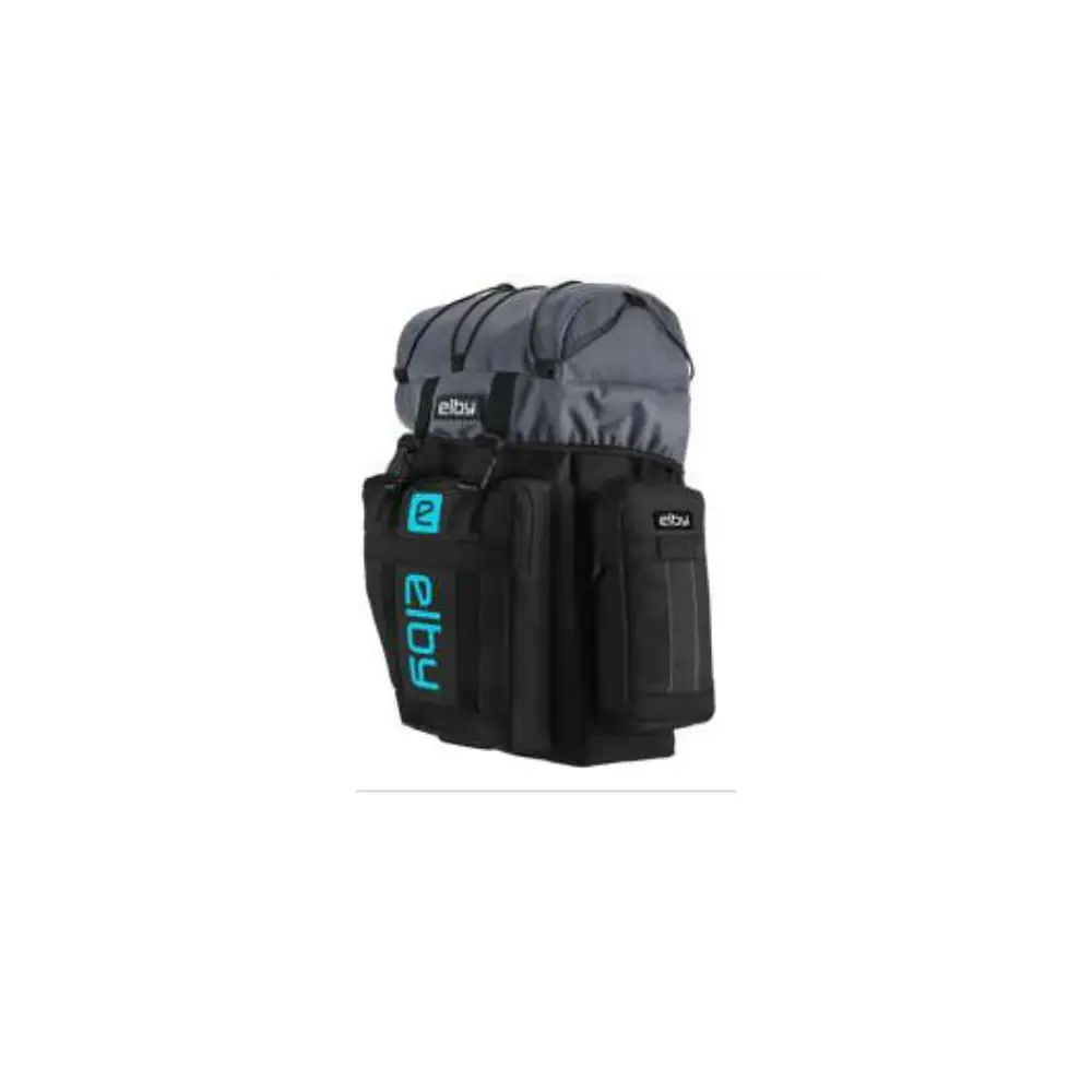 Bicycle Pannier Bag - Black And Grey With Malibu Blue Logo - ELBE08158